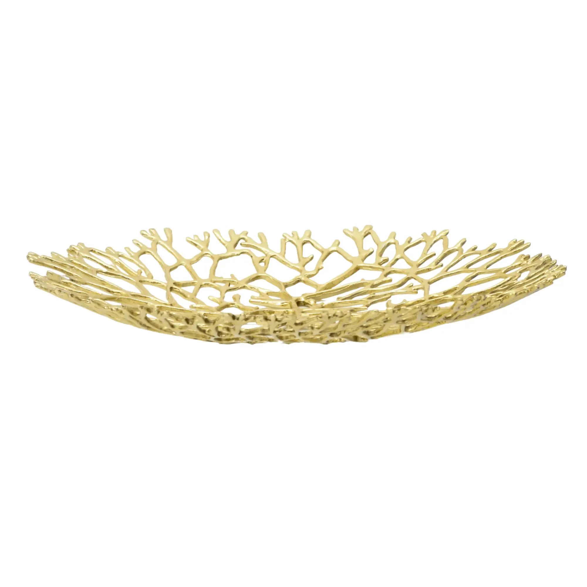 Obstschale - Korallenoptik - Edle Runde-Schale Design-Fruchschale Corallo Bowl Klein Gold