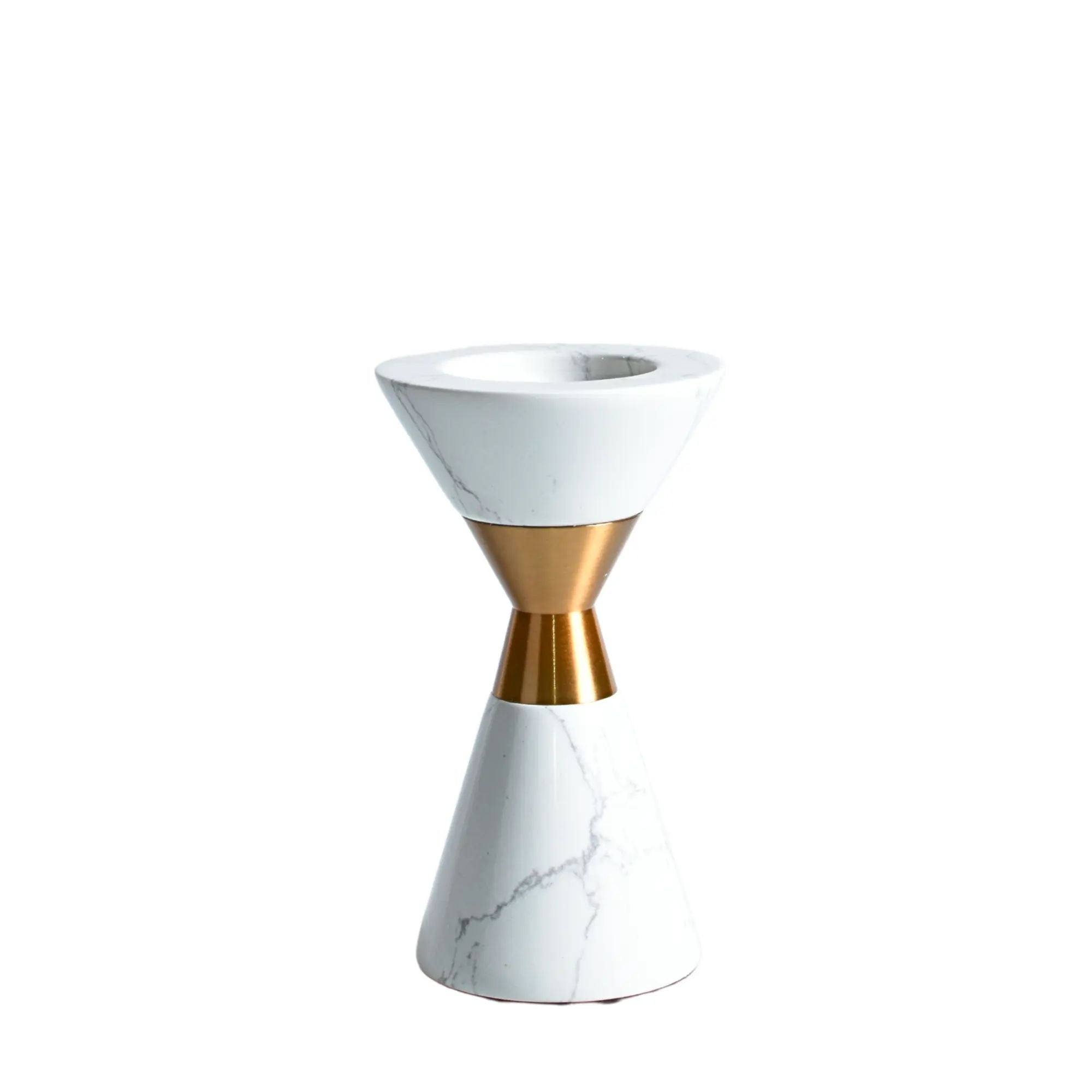 Kerzenständer - Skulpturaler Kerzenhalter aus Marmor Columna Aurea Klein