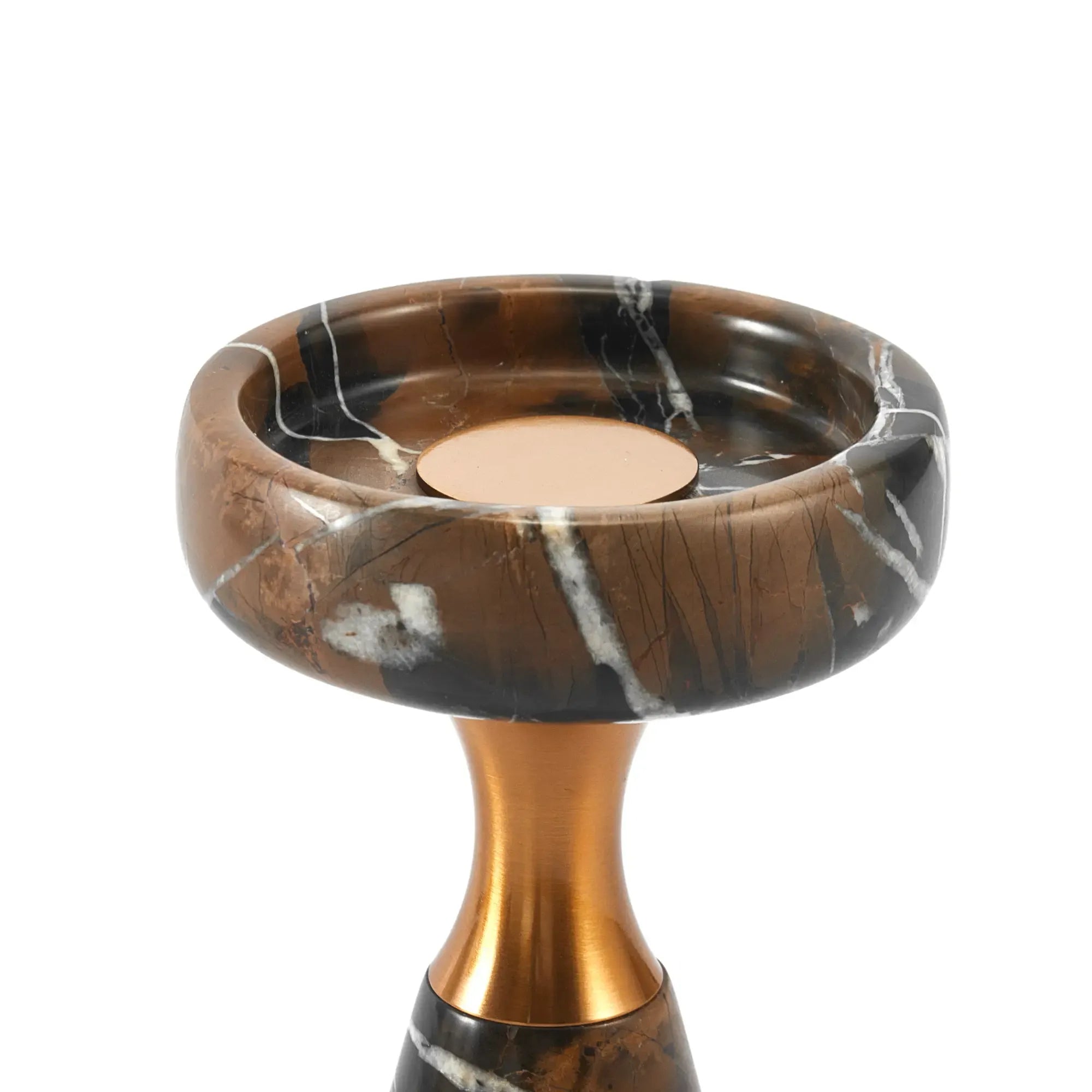Kerzenständer - für Blockkerzen - Design Marmor-Kerzenhalter mit Goldakzent Aurora Marble