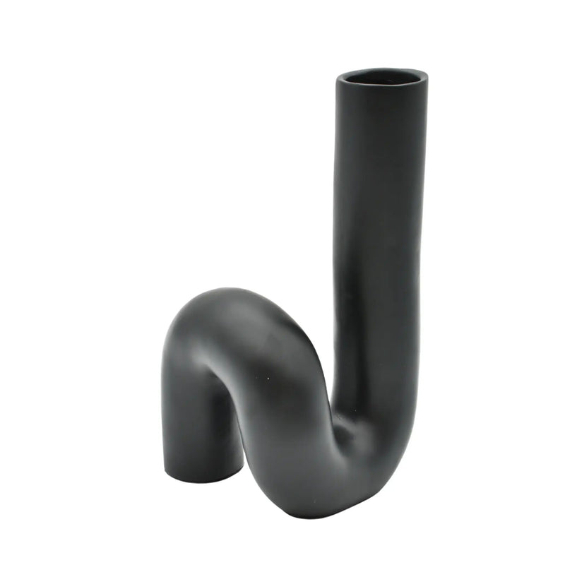 Vase - Elegante Designervase - Designgefäß skulpturale Blumenvase Linea Noire Eon