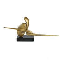 Dekoobjekt - auf Marmorsockel - Goldenes Kunstobjekt Dekorationfigur Abstrakt Momentum