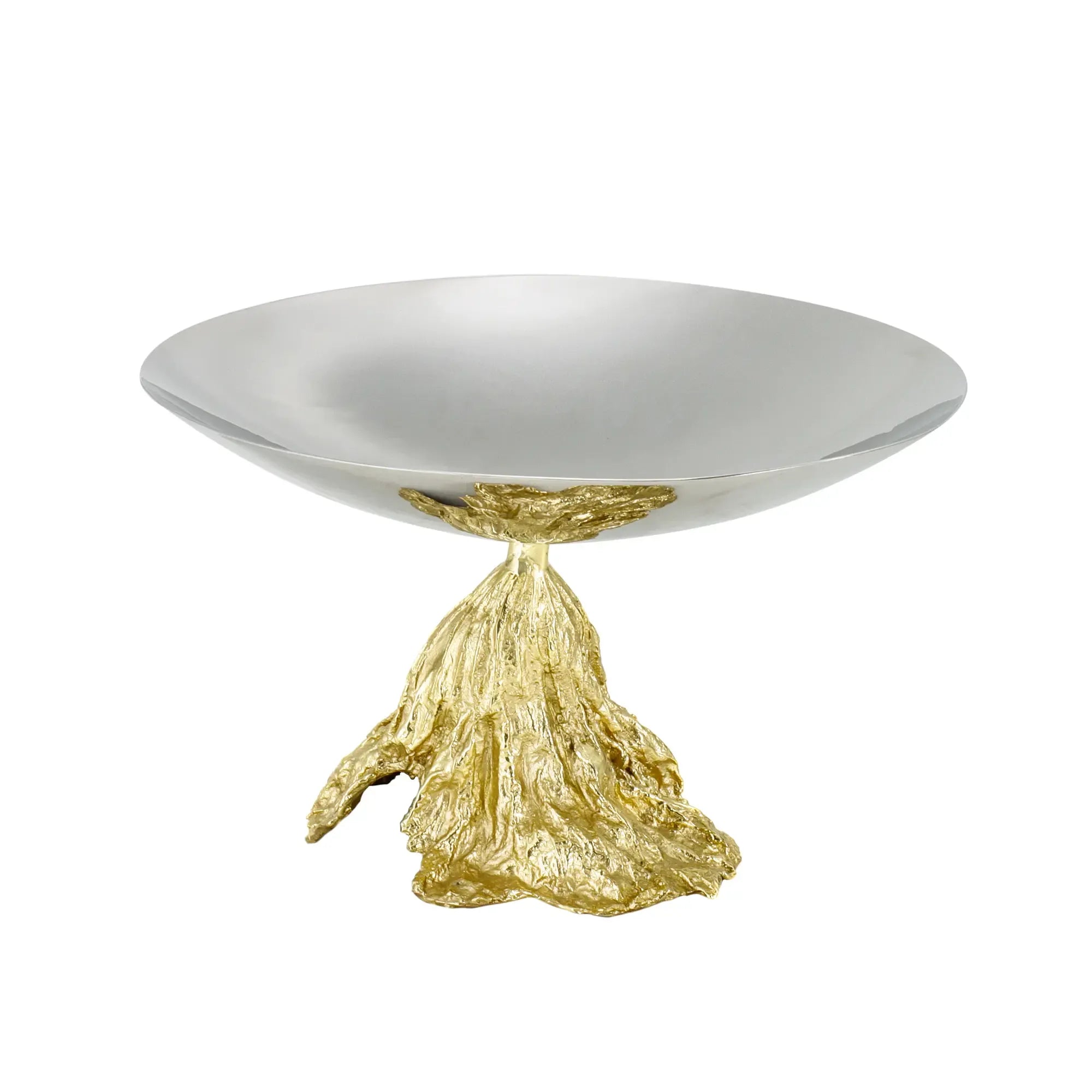 Fruchtschale - mit Goldfuß - Runde Designer Obstschale Stavro