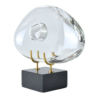 Dekoobjekt - Glaskunst auf Marmor - Glasfigur Abstrakt Designobjekt organisch Nuvole