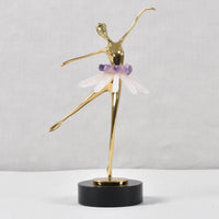 Dekofigur Ballerina – Edle Tänzerin Skulptur stehend – Regal Dekoobjekt in Gold