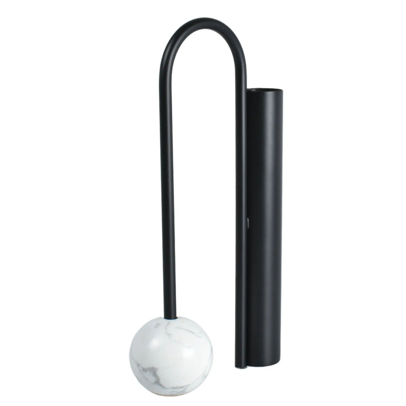 Tischvase - mit Marmor Kugelfuß - Schöne Edelstahlvase Dekorative Standvase Orb Balance