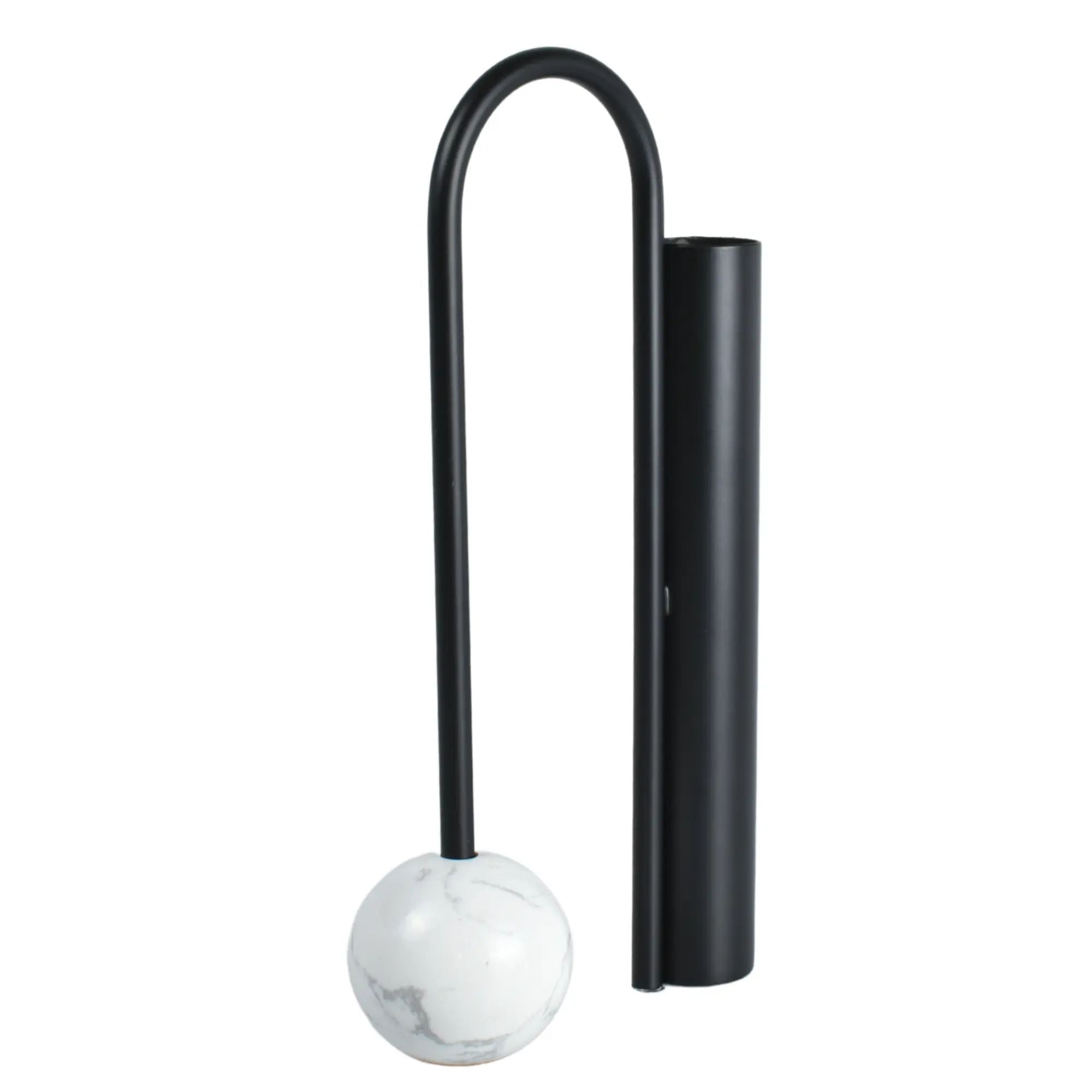 Tischvase - mit Marmor Kugelfuß - Schöne Edelstahlvase Dekorative Standvase Orb Balance Groß