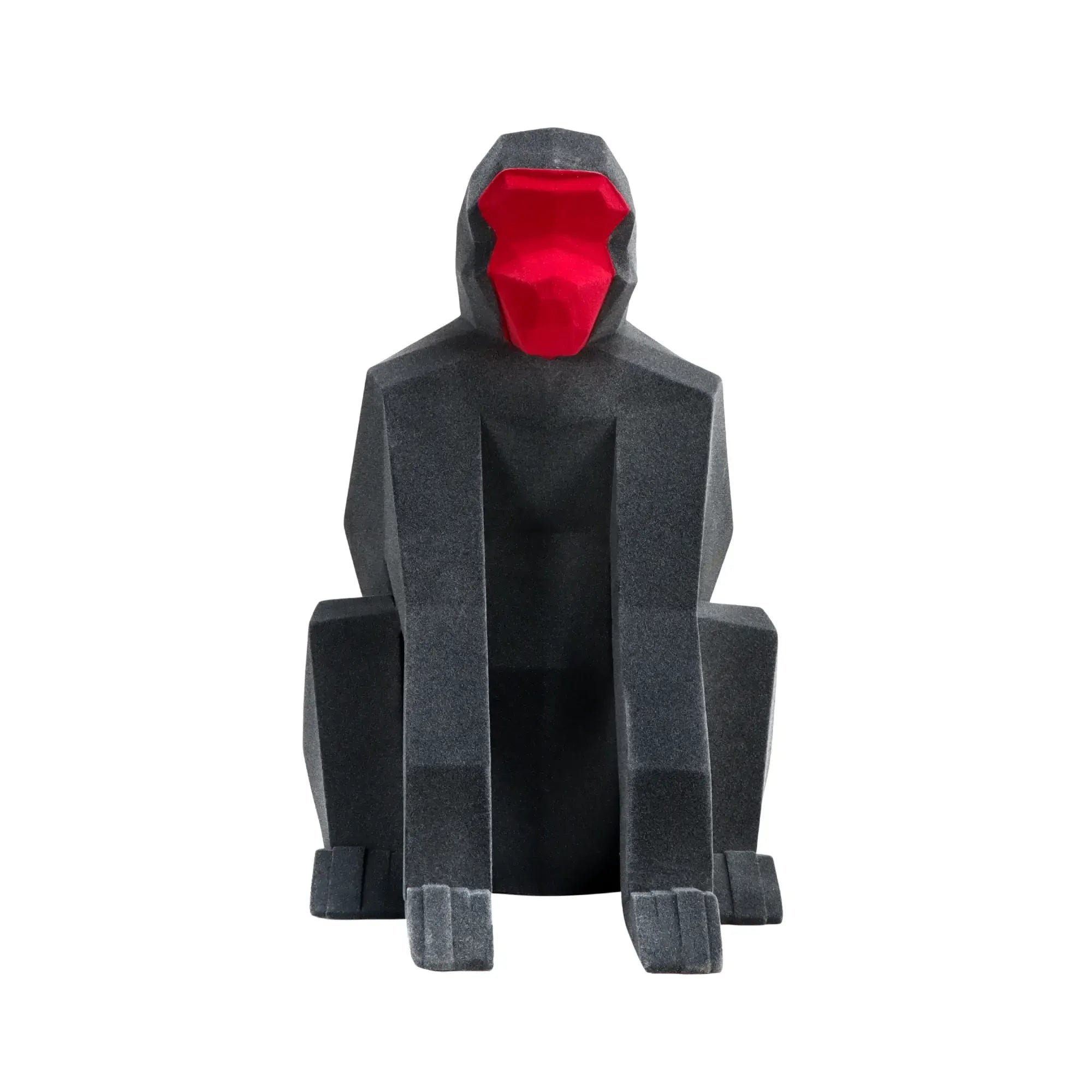 Samtfigur - Gorilla Skulptur - Deko- Designobjekt Figur aus Samt Mono
