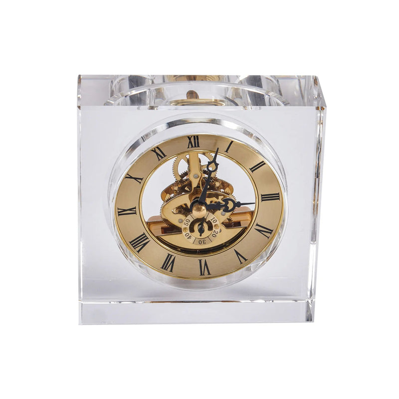 Deko-Tischuhr - klassisch - Standuhr transparent Kristalluhr Nobilis