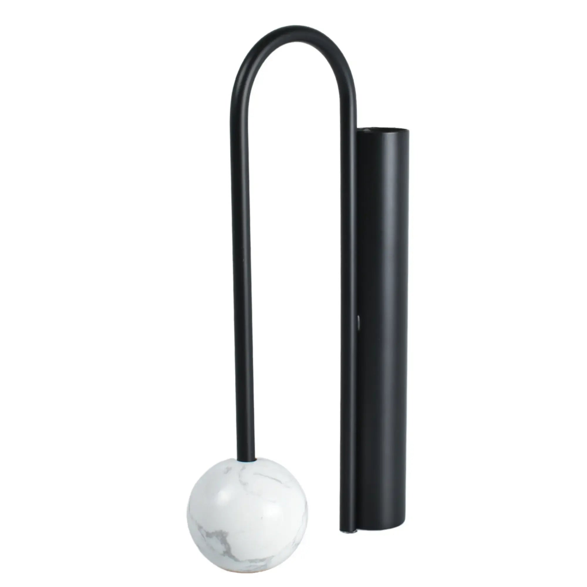 Tischvase - mit Marmor Kugelfuß - Schöne Edelstahlvase Dekorative Standvase Orb Balance Groß