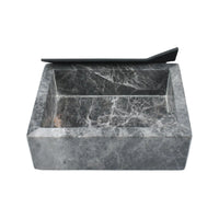 Schmuckkästchen - Marmor Schmuckbox mit Deckel - Edle Schmuckaufbewahrung Box Obsidian Vault