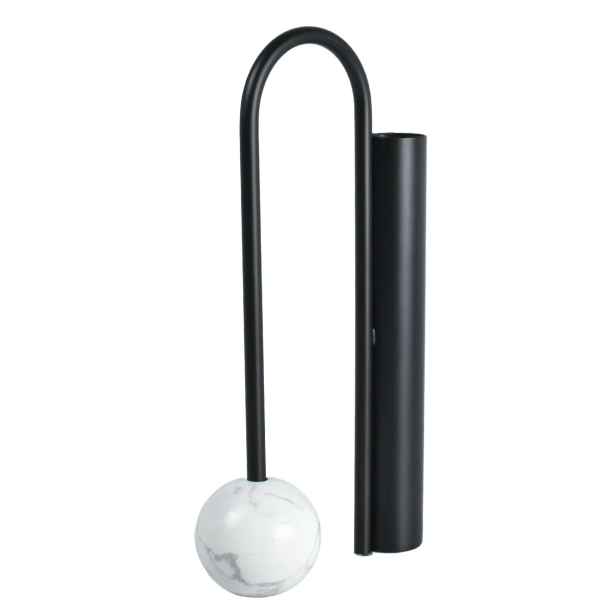 Tischvase - mit Marmor Kugelfuß - Schöne Edelstahlvase Dekorative Standvase Orb Balance