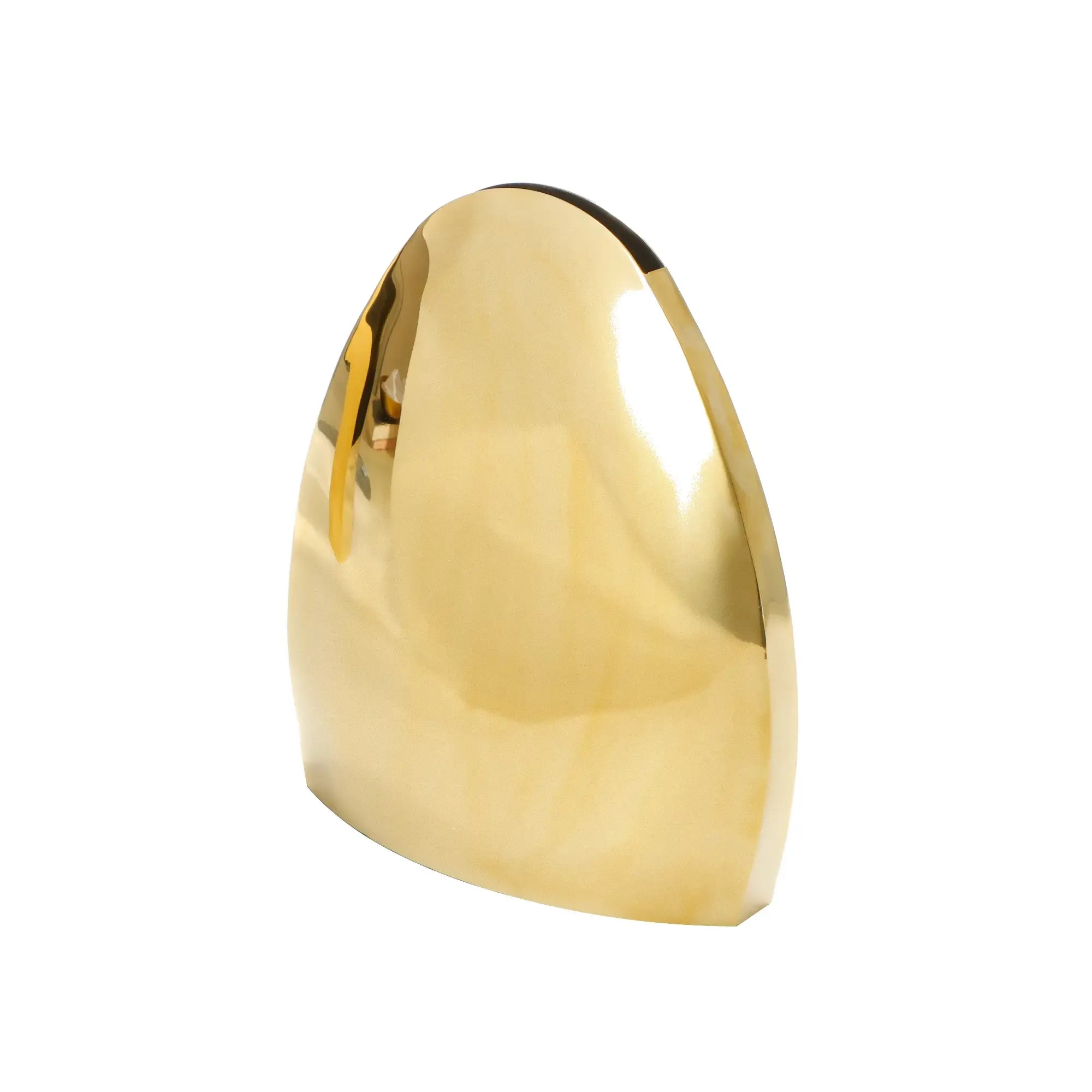 Edelstahlvase - goldglänzend - Tischvase oval edle Dekorationvase Calcolo