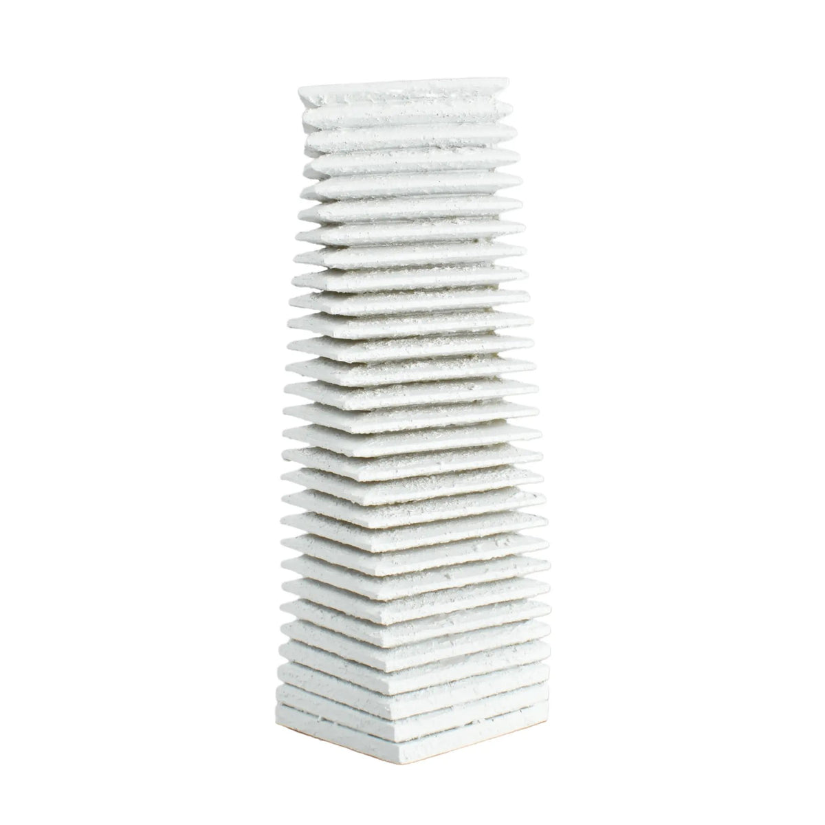 Dekoobjekt - 3D Wellen-turmform - Abstraktes Deko-Objekt Säule Betonoptik Torre Strata