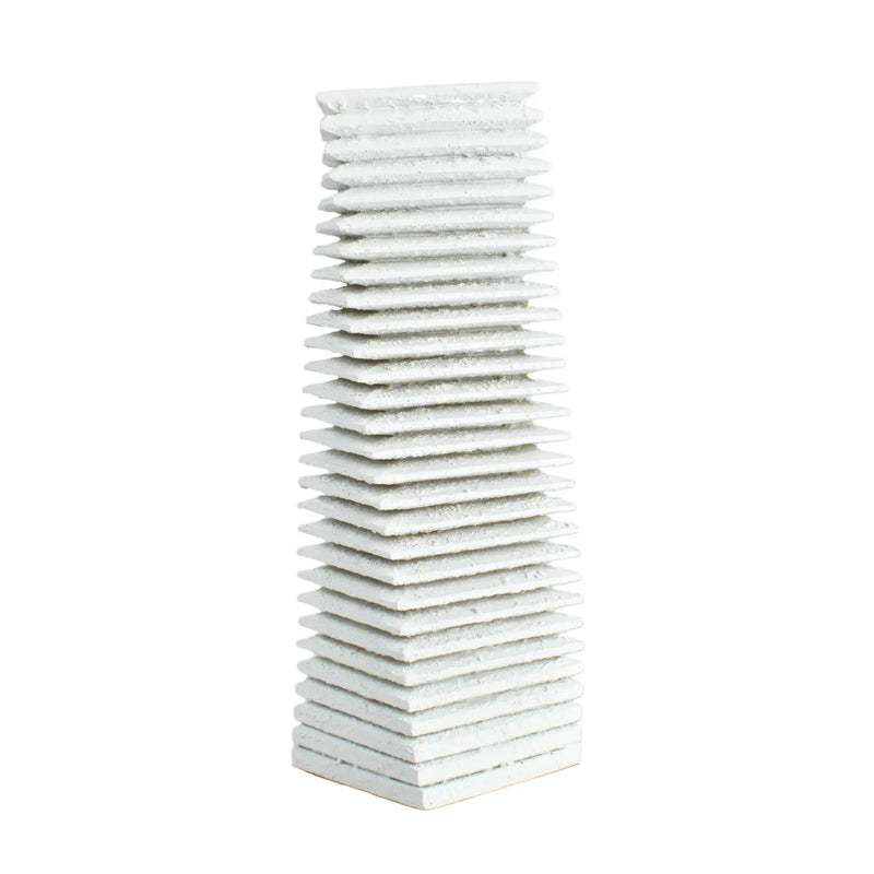 Dekoobjekt - 3D Wellen-turmform - Abstraktes Deko-Objekt Säule Betonoptik Torre Strata