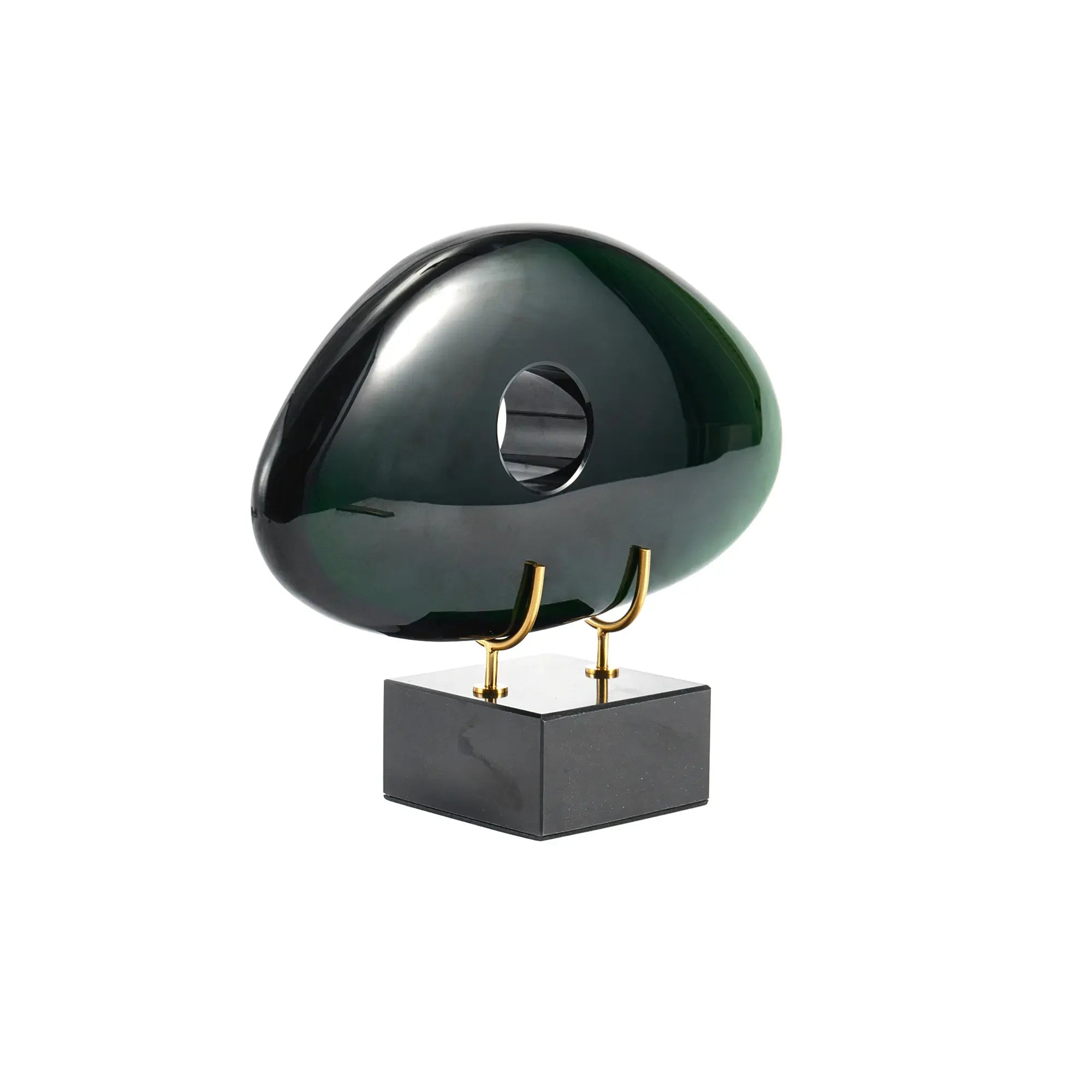 Dekoobjekt - Glaskunst auf Marmor - Glasfigur Abstrakt Designobjekt organisch Verde Vision Default Title