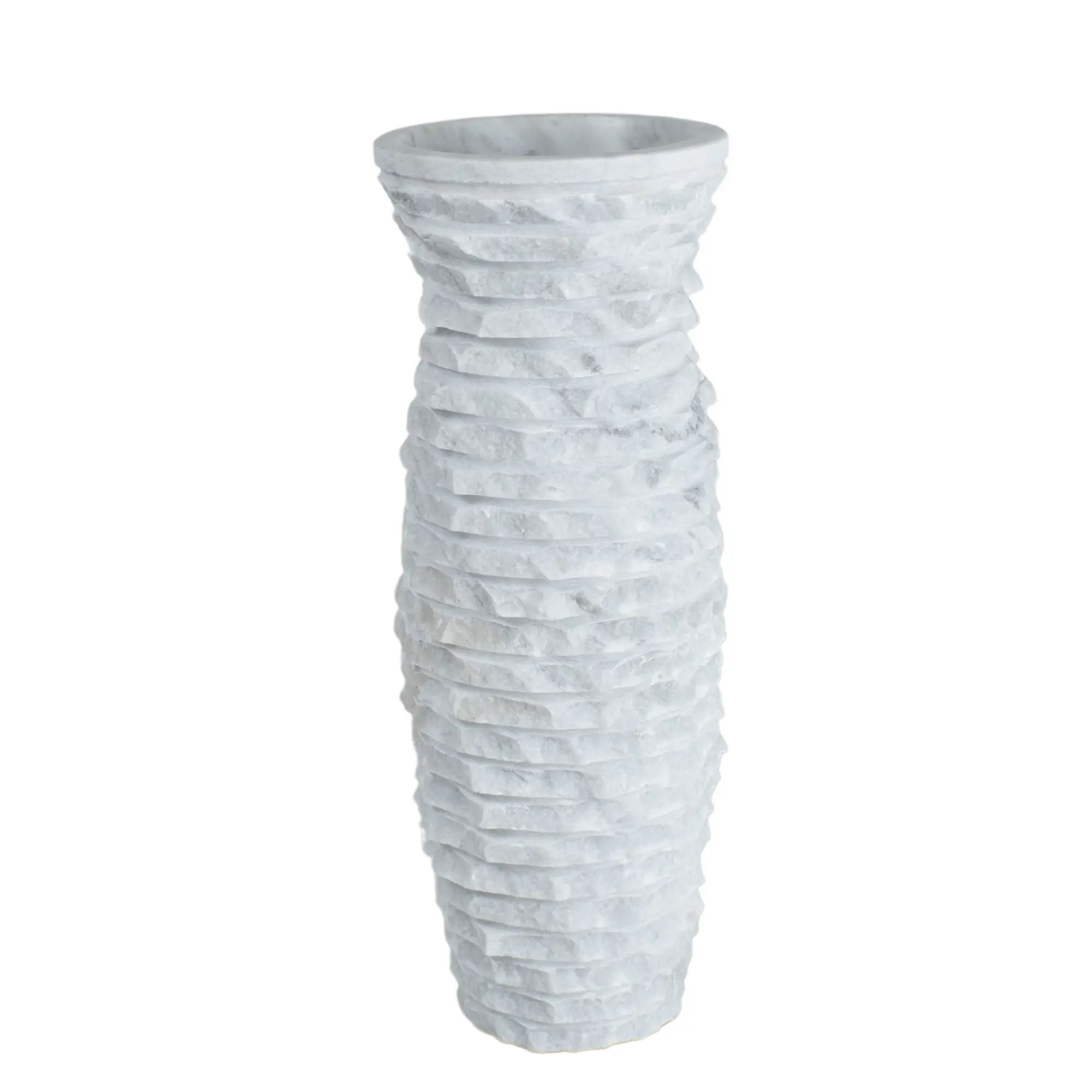 Reliefvase - Asymmetrische Naturstein Vase - Marmor Deko Vase Strata Default Title