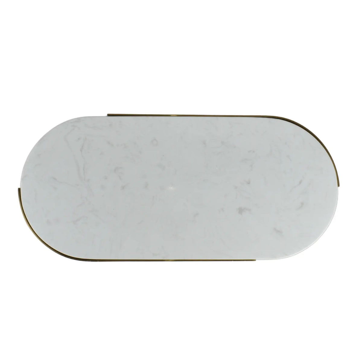 Marmortablett - oval mit Goldkante - Luxus Serviertablett Dekorationsplatte Plateau Élégance