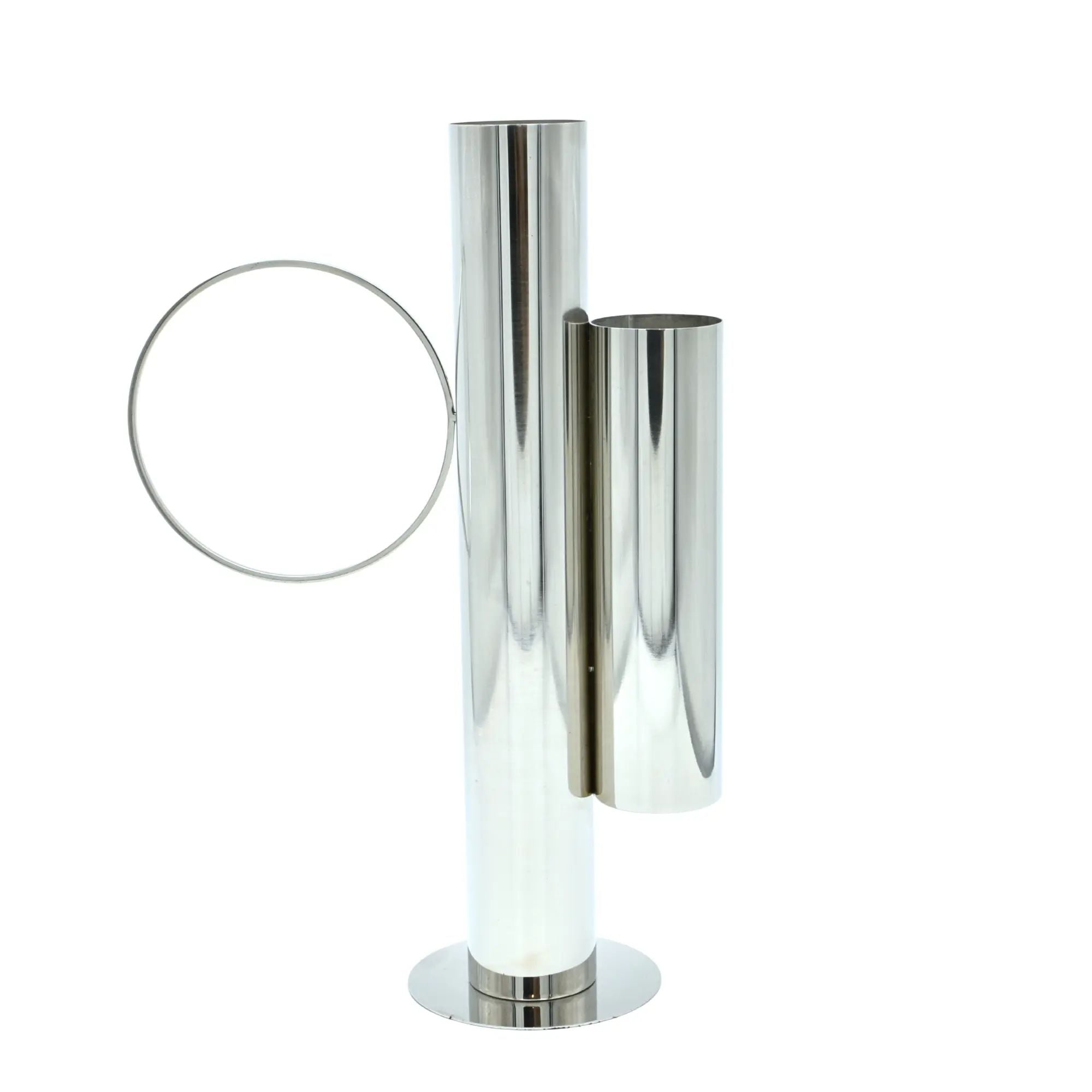 Edelstahlvase - Moderne Dekovase in skulpturaler Form - Architektonische Standvase Gemini Anello Default Title