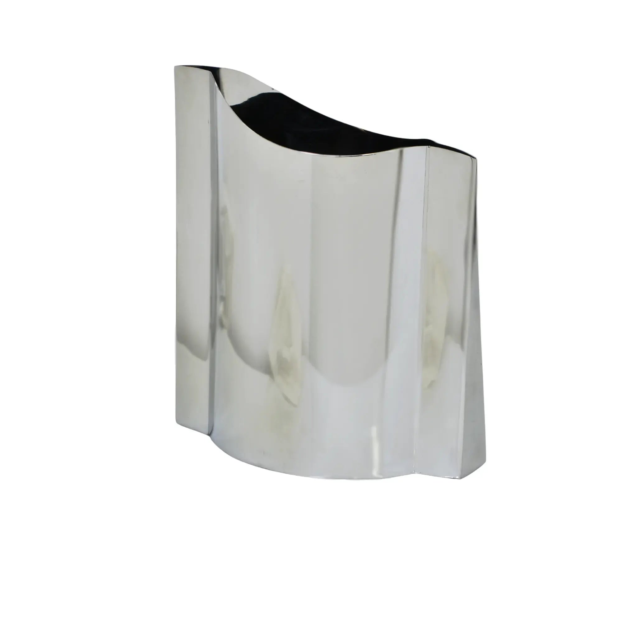 Edelstahlvase - glänzend poliert - Blumenvase Wellenform Mirra Klein