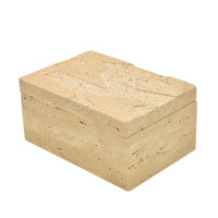 Aufbewahrungsbox - Schmuckdose aus Naturstein - Minimalistische Steinbox Boîte Travertin Épure