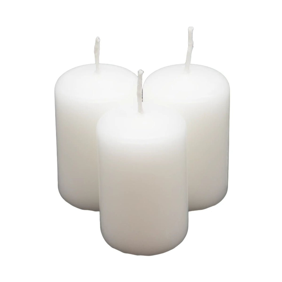 Stumpenkerze - Lichtensemble – Satinierte Blockkerzen aus Paraffin – Kleine Stumpenkerzen 4er‑Set Lumen Alba