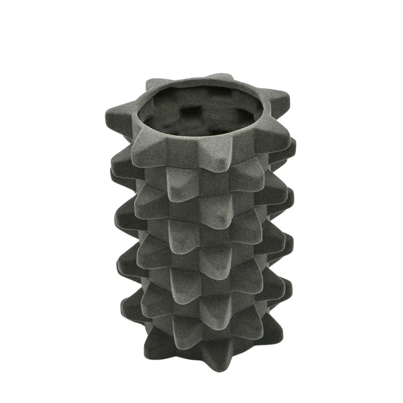 Dekovase - Designer Vase mit Struktur - Skulpturale Designvase mit Samtstruktur Velours Acantha