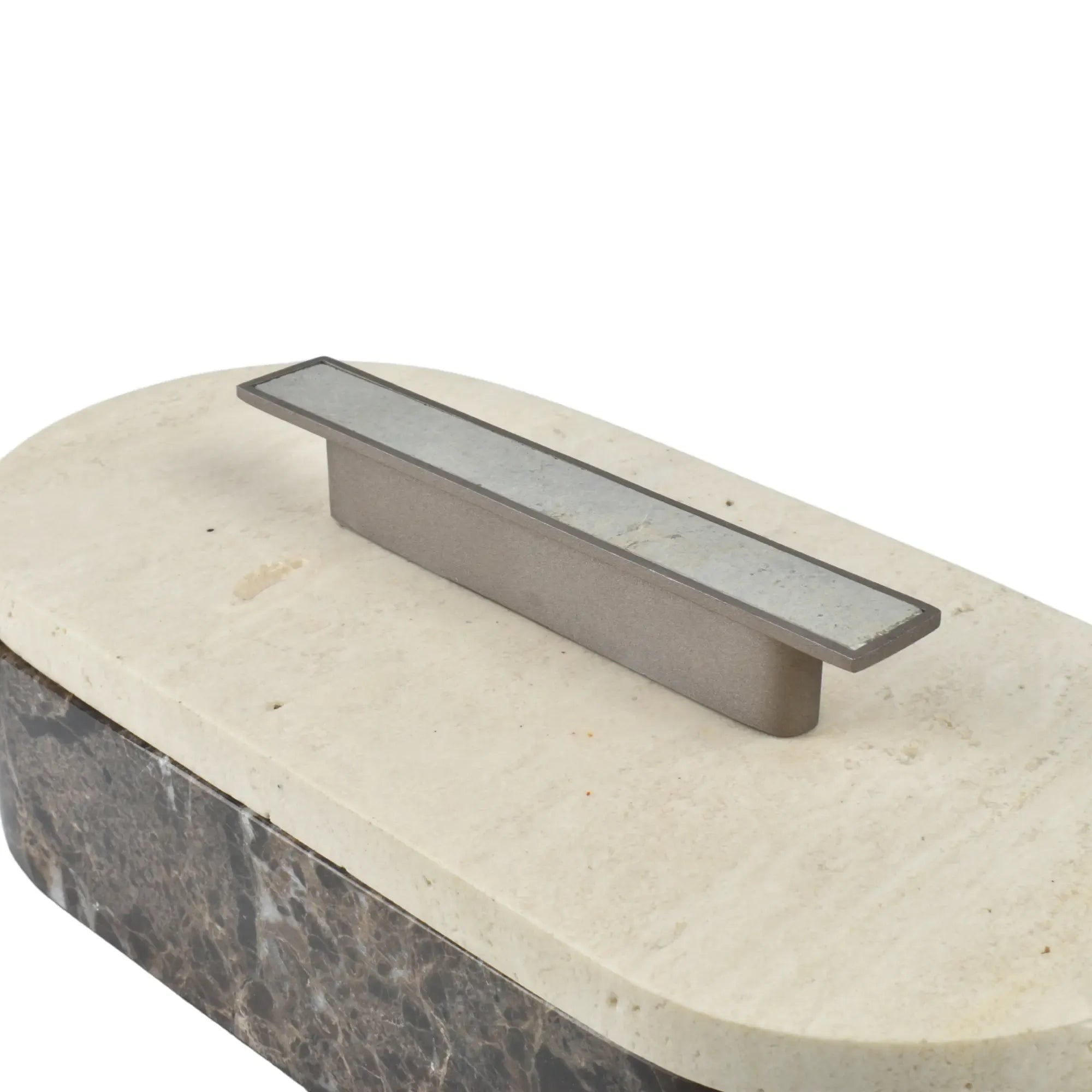 Marmordose - oval mit Deckel - Marmor-Schmuckkästchen schöne Box Roma Duo