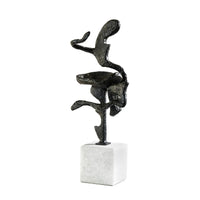 Salsafigur - auf Marmorfuß - Deko-Objekt edle Stahlskulptur Salsa