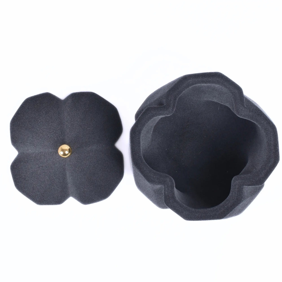 Schmuckkästchen - mit Deckel aus Samt - Blütenform Schmuckdose schöne Deko-Dose Velvet Bloom
