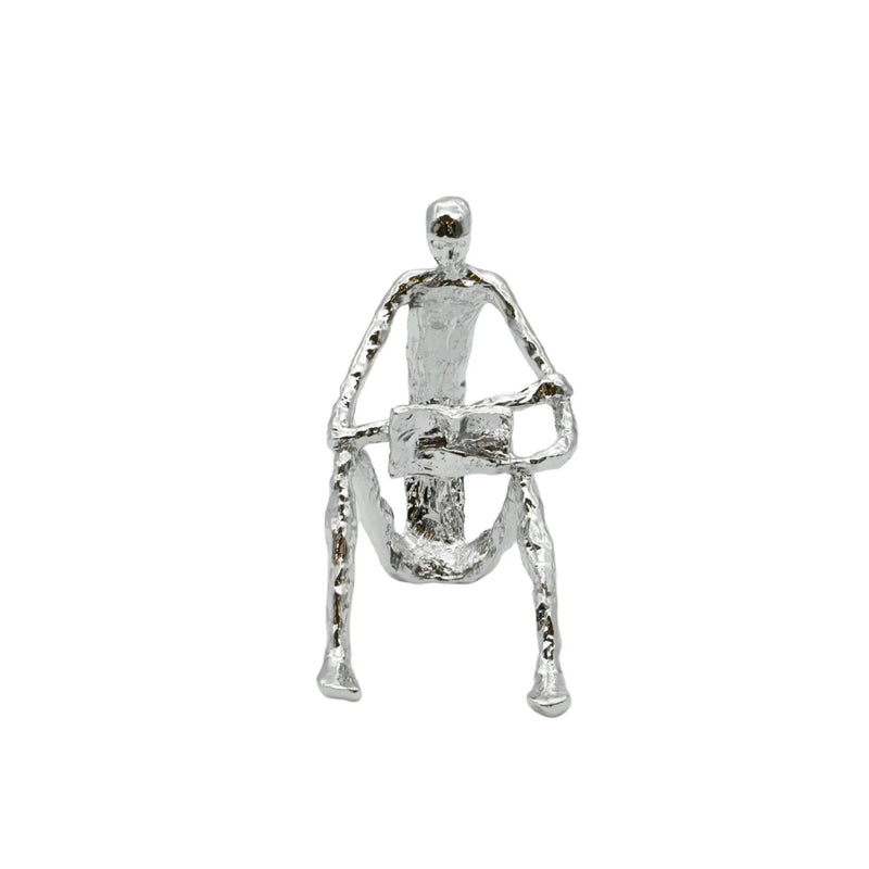 Denkerfigur - Abstrakte Skulptur filigrane Sitzfigur Cogito Nova