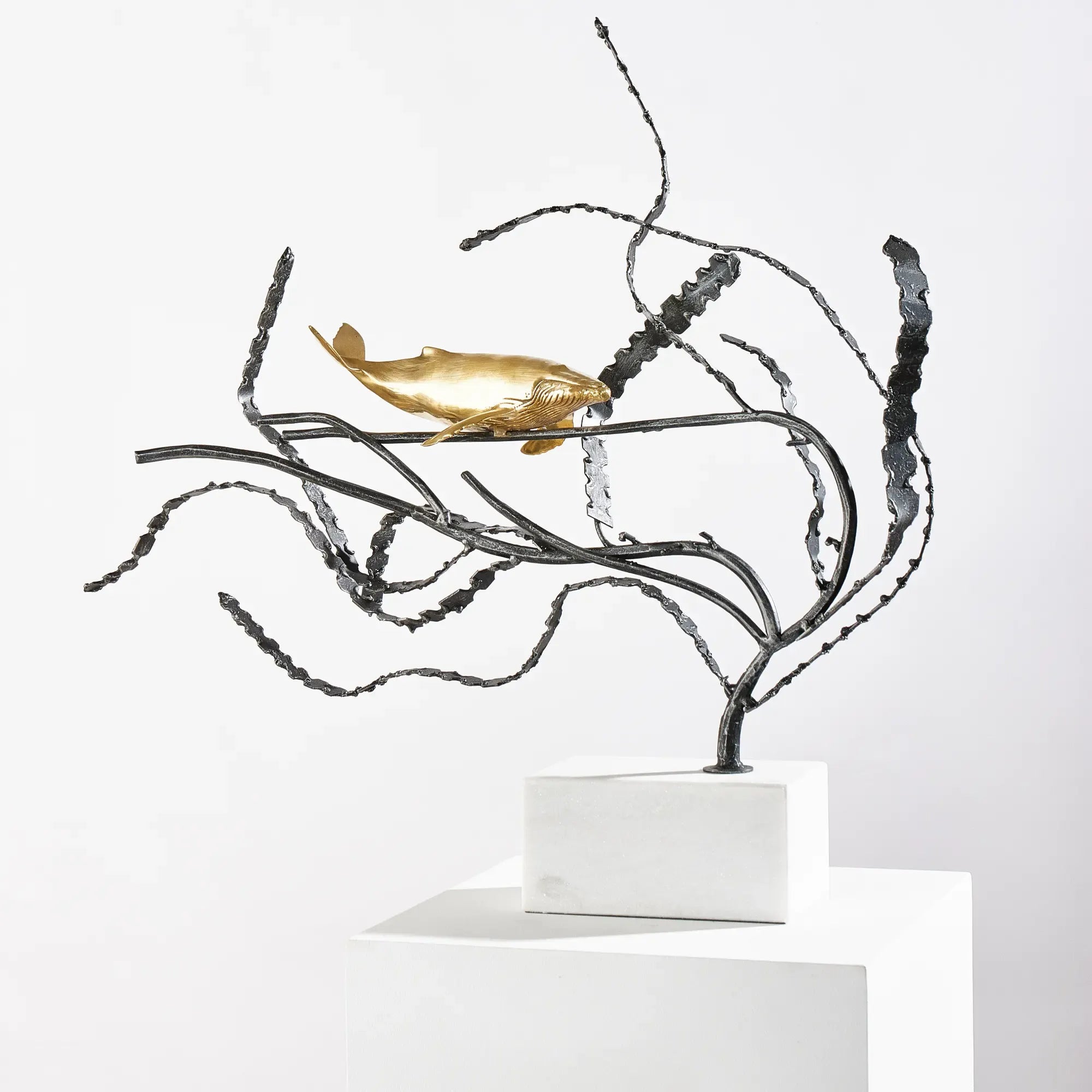 Skulptur - Meeres-Motiv - Deko-Objekt Wal Dekofigur Metall Balena Default Title