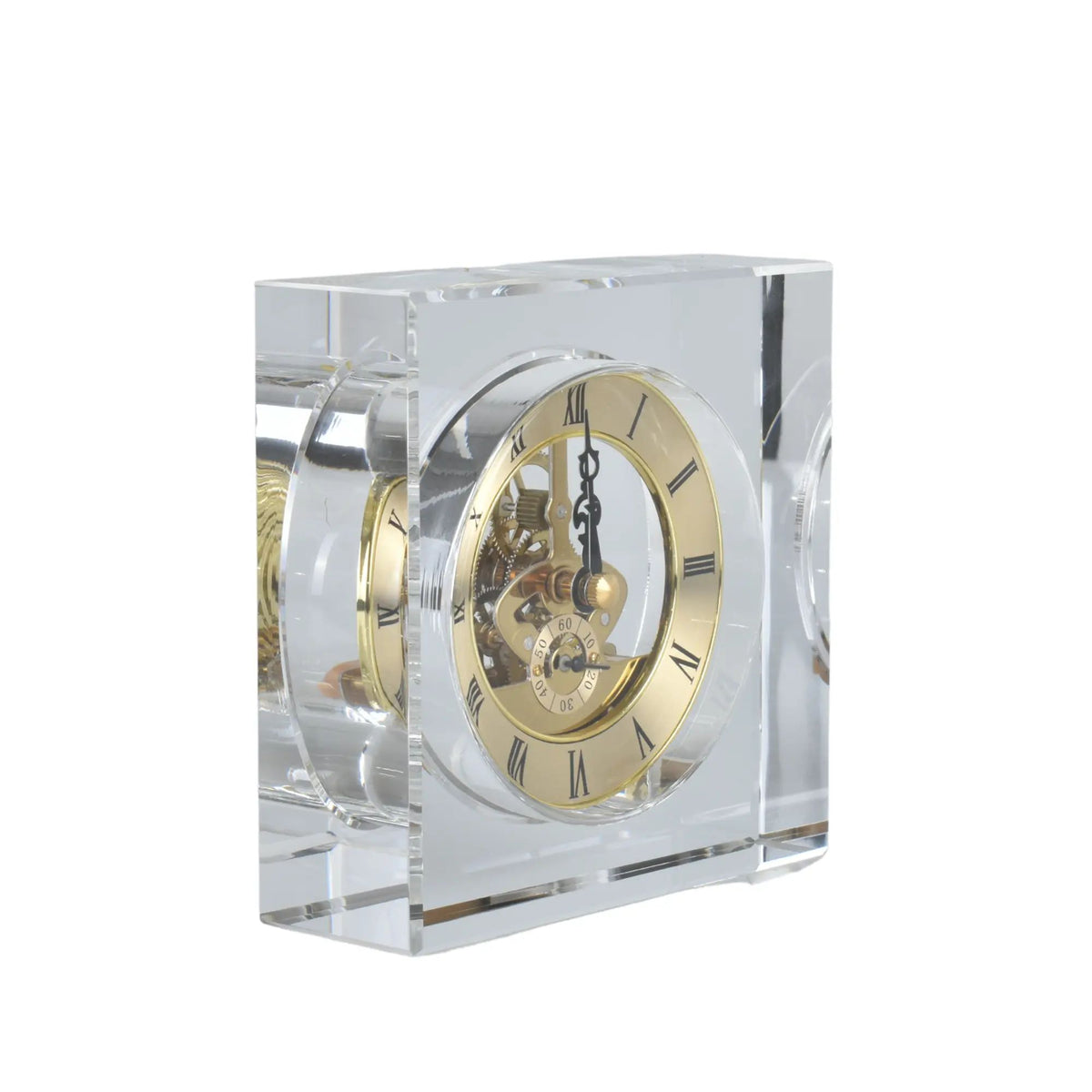 Deko-Tischuhr - klassisch - Standuhr transparent Kristalluhr Nobilis
