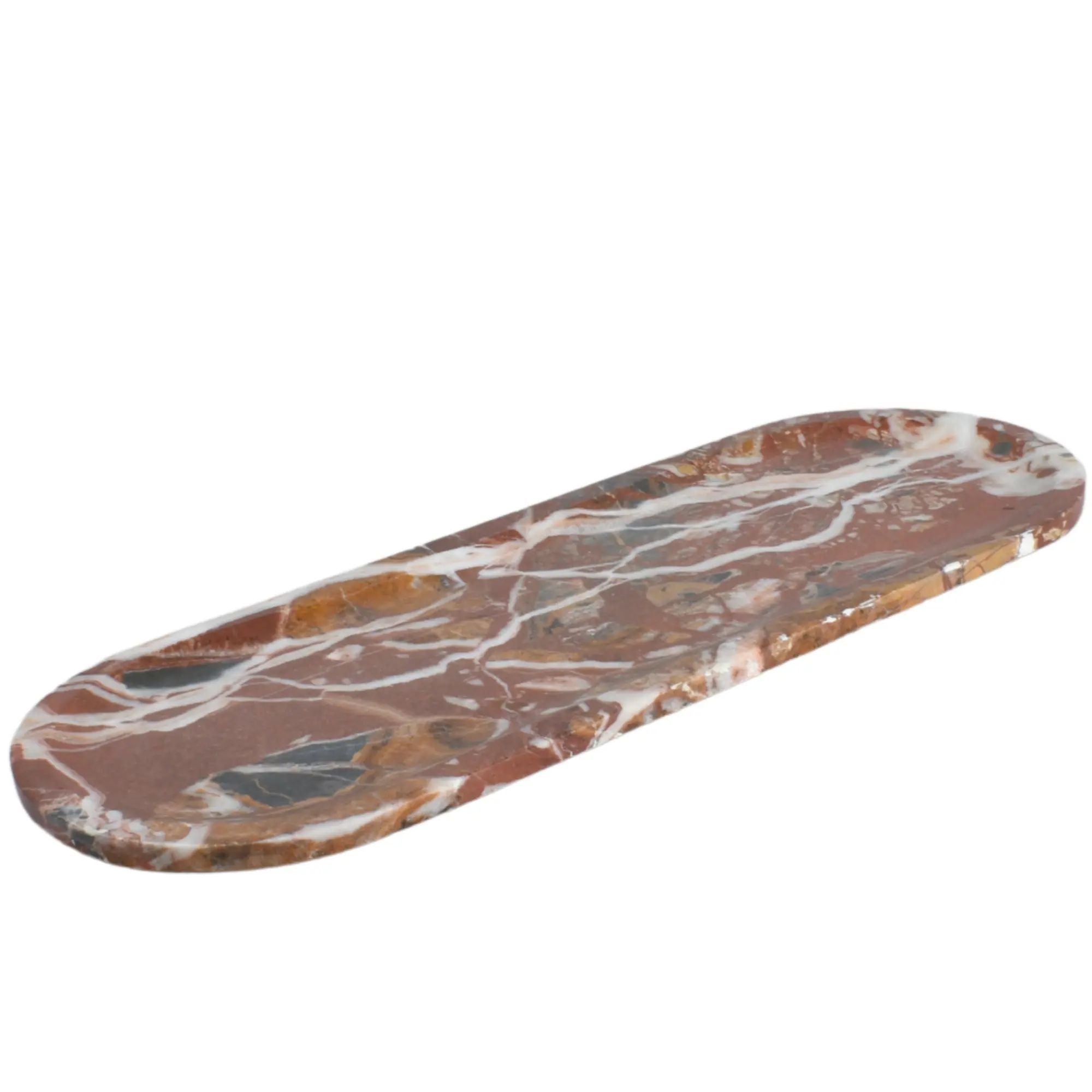 Tablett - aus Marmor - Serviertablett Dekotablett Nero Rot