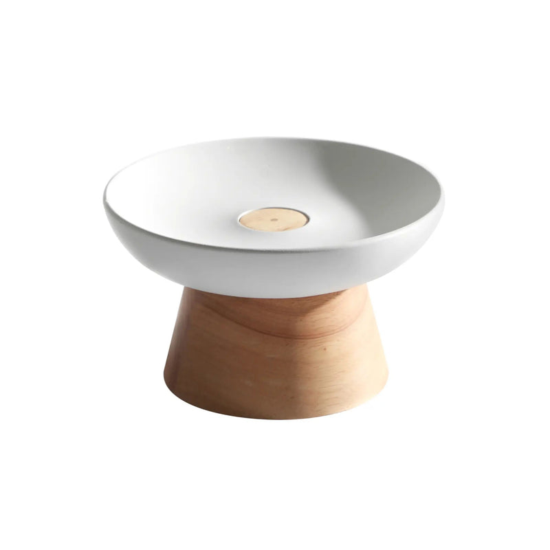 Runde-Schale - mit Holzgestell - Runde Obstschale schöne Designerschale Bol Équilibre