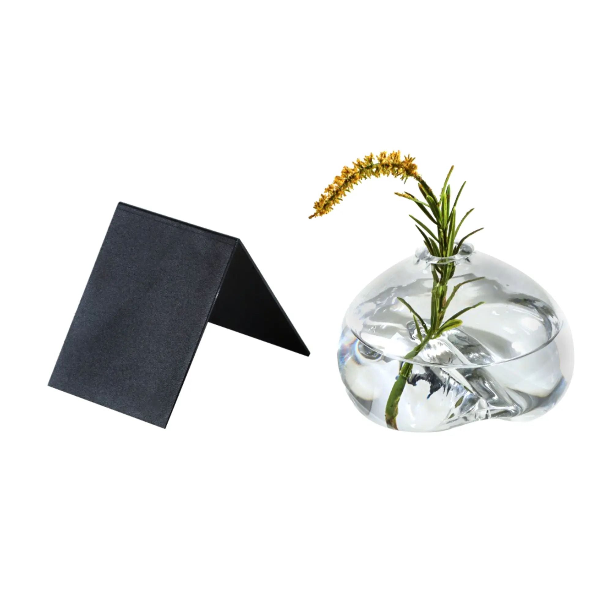 Dekorative-Vase - mit Metallgestell - Tischvase Glasvase für Deko oder Öle Odore Default Title