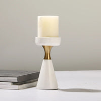 Kerzenständer - für Blockkerzen - Marmor-Kerzenhatler mit Goldakzent modern Tischdeko Lumière