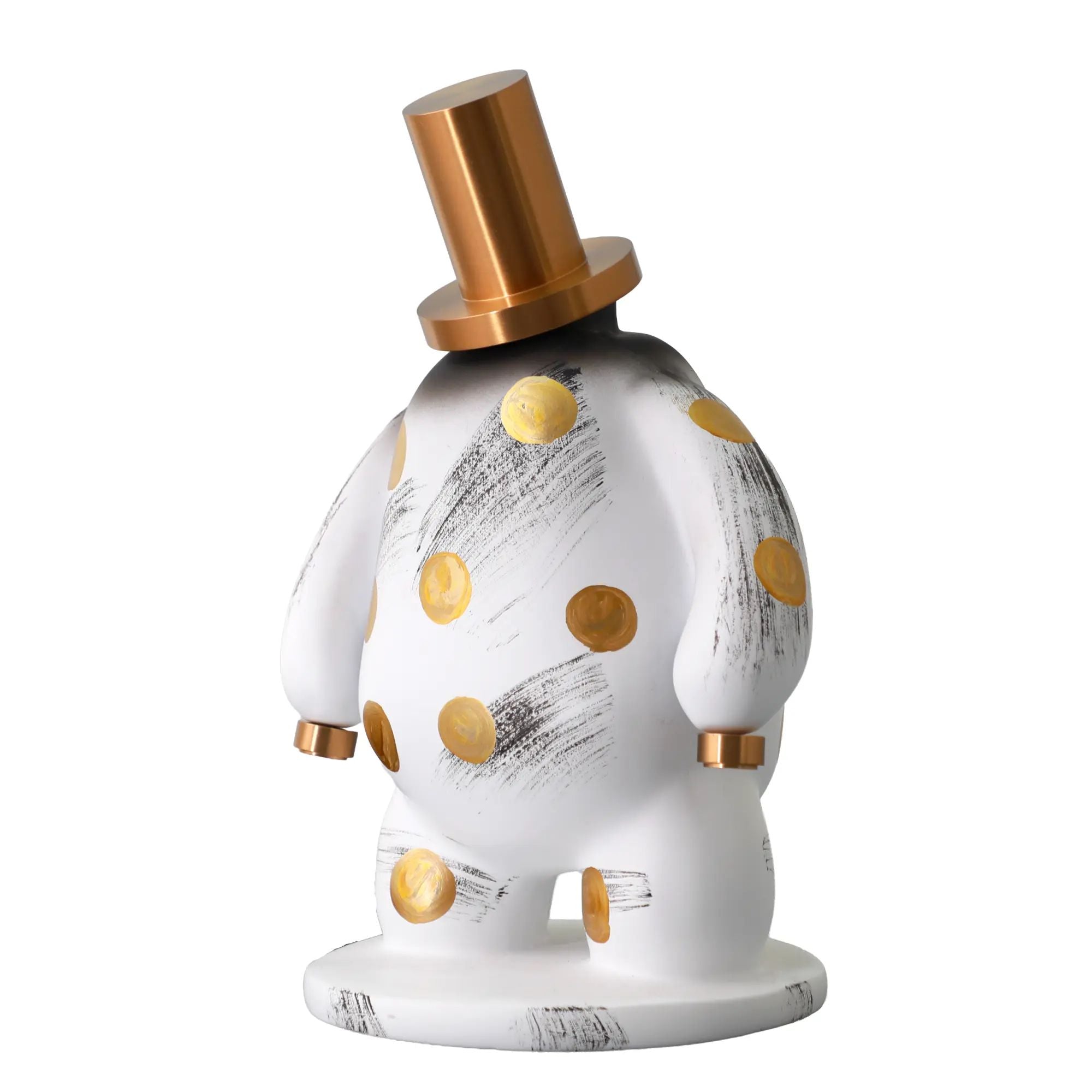 Dekofigur - Designer Pop-Art Skulptur - Skulptur Verspieltes Pop-Design Orbis Aurum Weiß-Gold