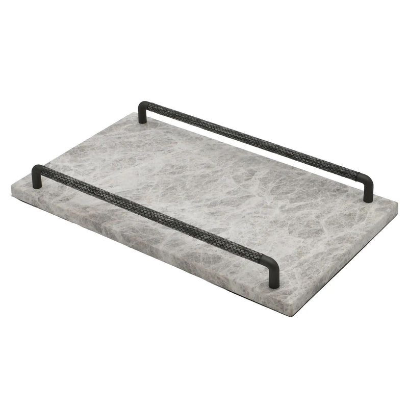 Tablett - Marmor mit Griffleisten - Edles Präsentiertablett – Design Serviertablett Pietra
