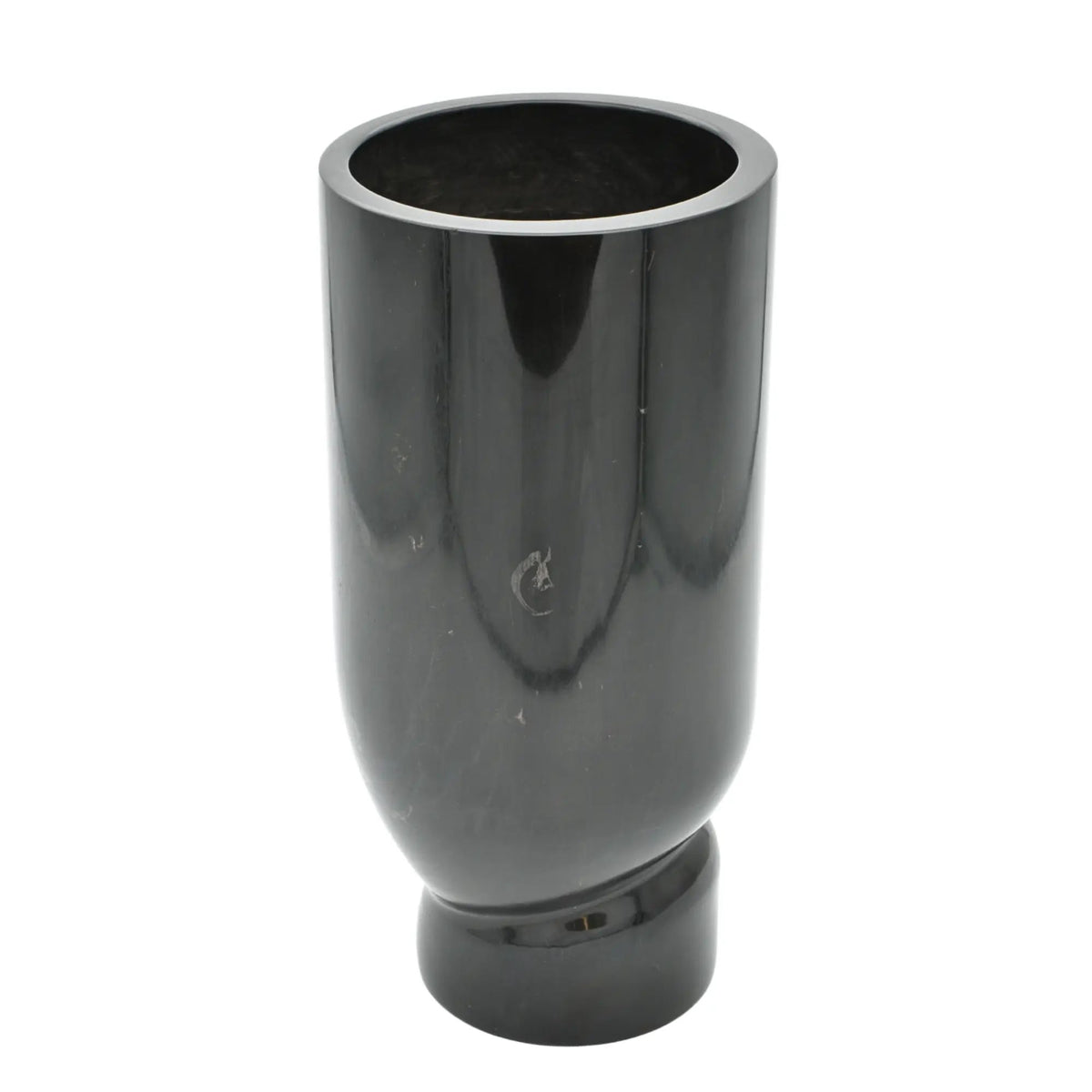 Marmorvase - mit verdrehtem Fuß - Schlichte elegante schwere Designer Marmor Tischvase Élan Noir