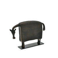 Tierfigur - gusseisenoptik - Metallskulptur Kuh Abstraktes Deko-Objekt Mucca