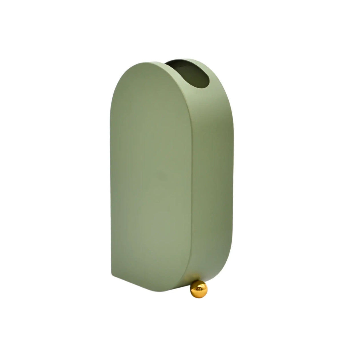 Edelstahlvase - Moderne Designer-Tischvase - Skulpturale Standvase Sfera Aurea