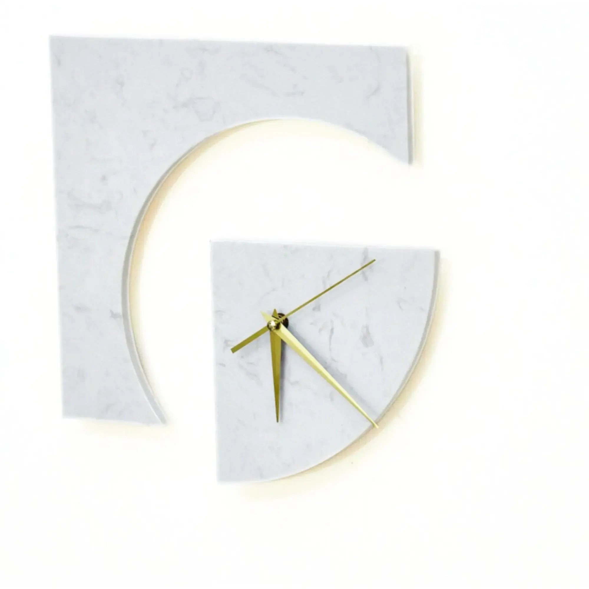 Wanduhr - zweiteilig aus Marmor Modernes Wanddeko - Goldzeiger Dekouhr Marble Time