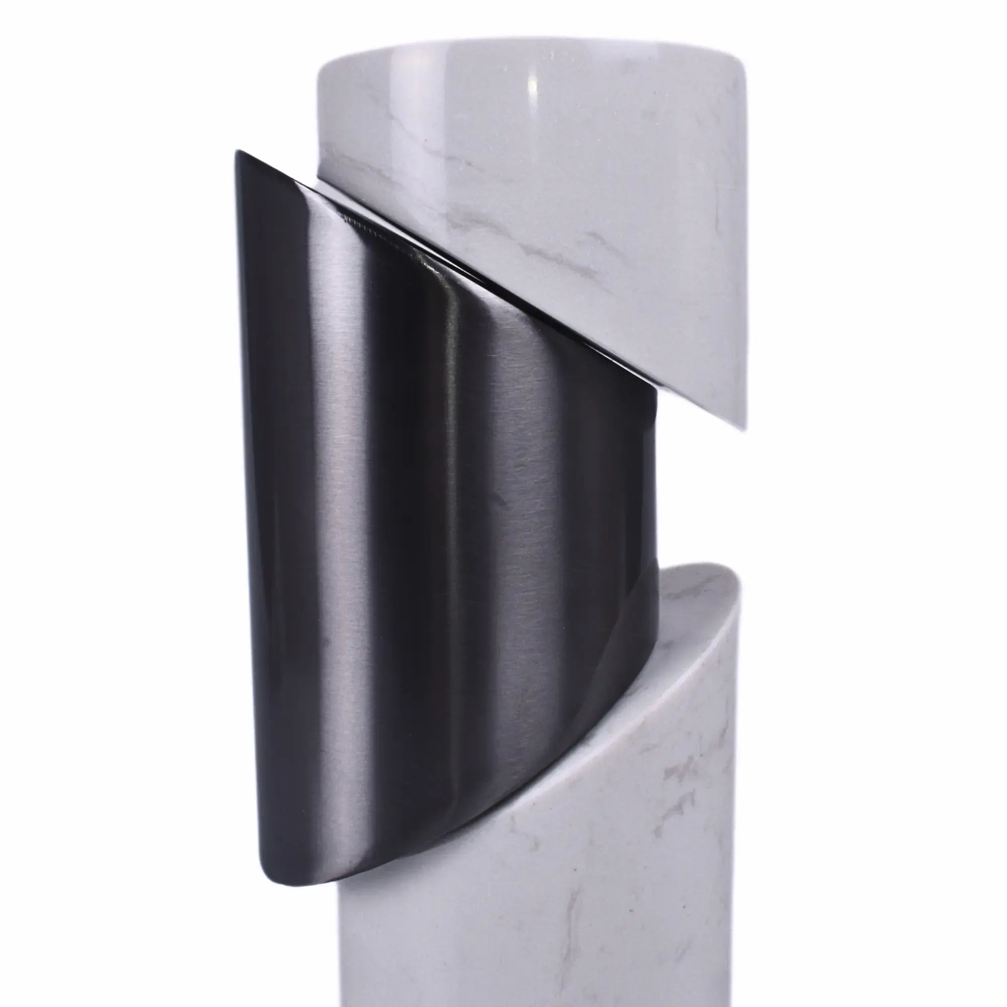 Kerzenhalter - Marmor mit Stahlakzent - Großer Kerzenständer Dekorativ Luce Métallique