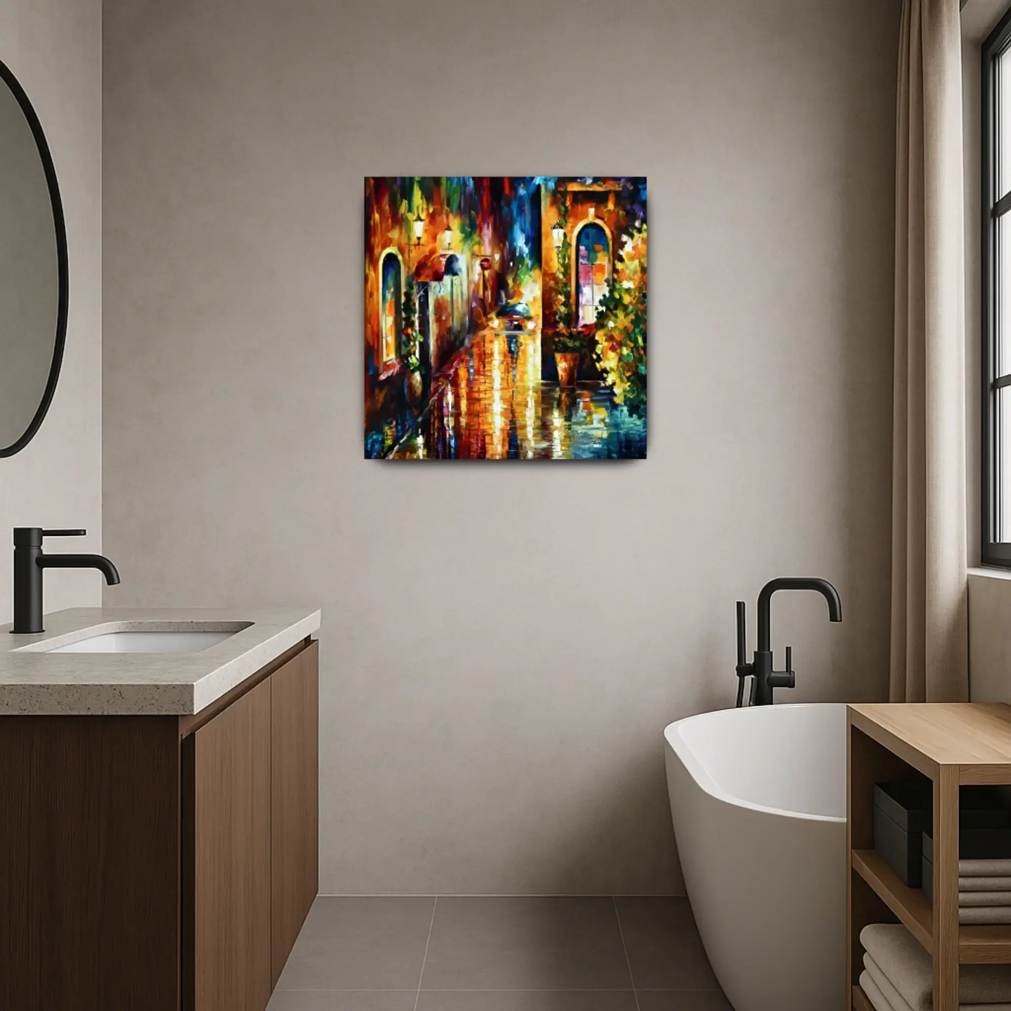 Großes Gemälde - Scena Notturna di Strada