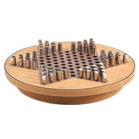 Solitaire-Spiel - Strategiespiel – Leder Brettspiel in Cognac, Chinesisches Schach – Checkers Étoile