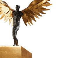Dekoskulptur - mit Goldflügeln - Luxus Dekofigur Engel Deko-Skulptur Eterna Flügel