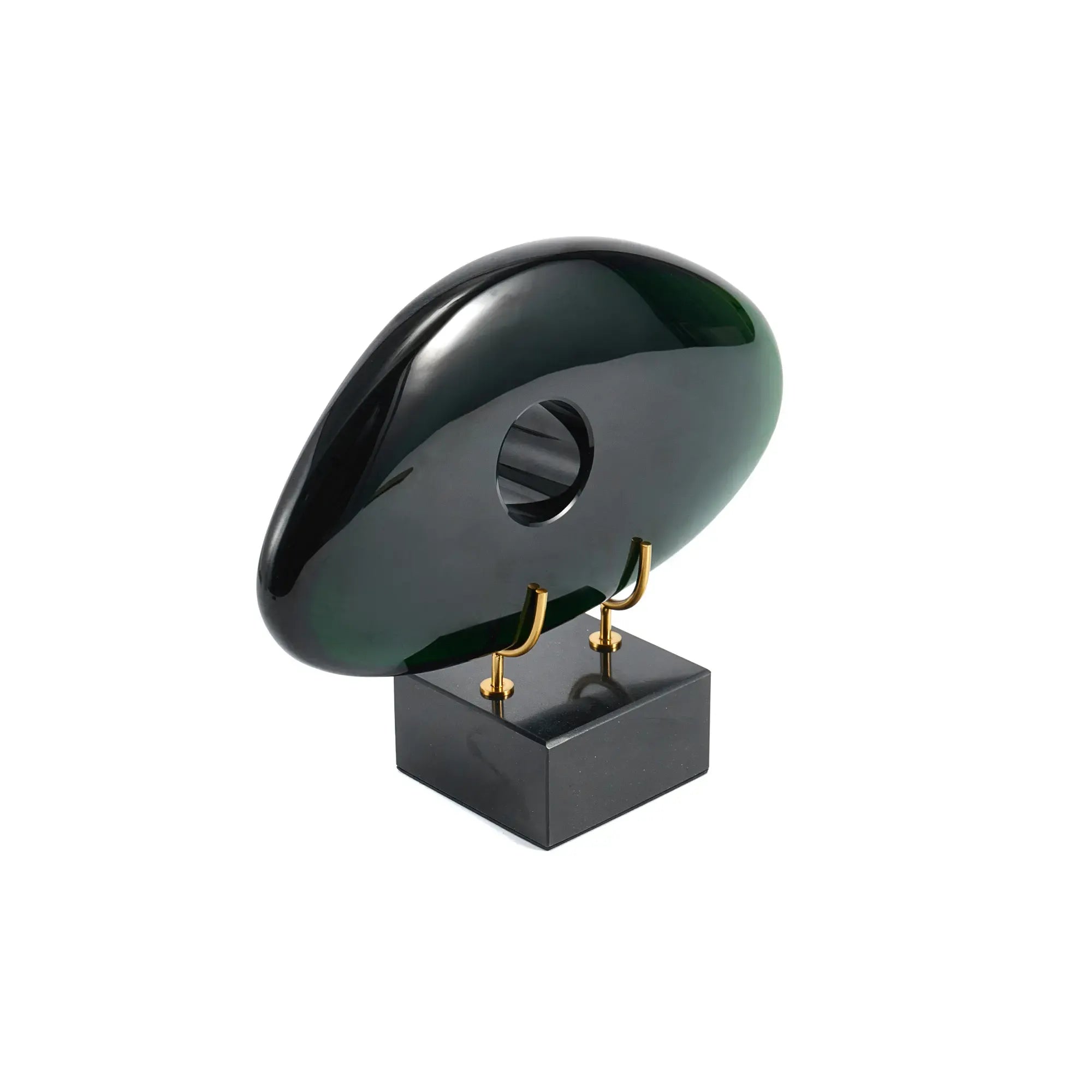 Dekoobjekt - Glaskunst auf Marmor - Glasfigur Abstrakt Designobjekt organisch Verde Vision Default Title