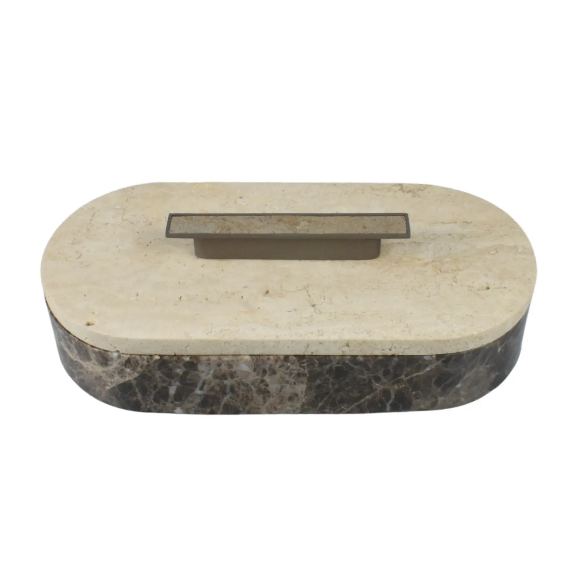 Marmordose - oval mit Deckel - Marmor-Schmuckkästchen schöne Box Roma Duo