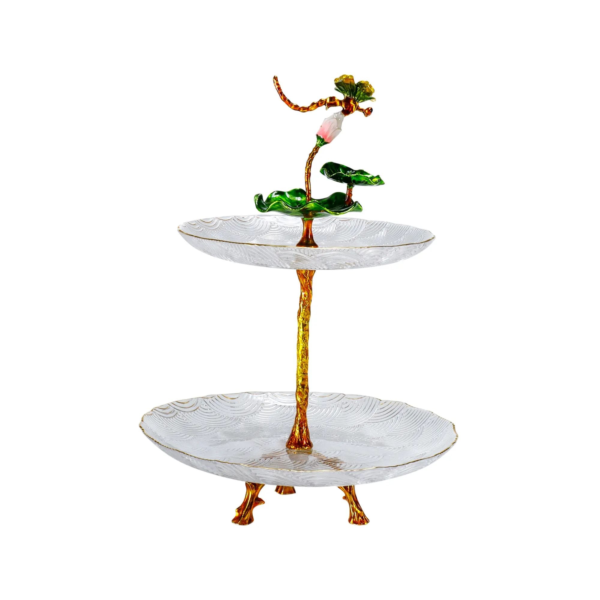 Dessertetagere - zweistufig Glas - Glasetagere klassische Etagere Libelle Default Title