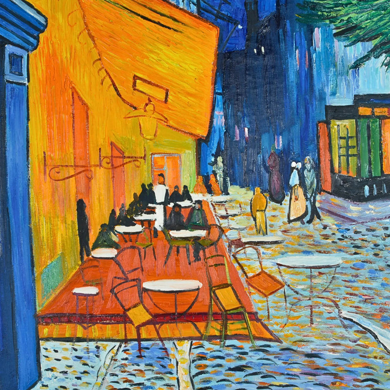 Großes Gemälde - Van Goghs Café Terrace at Night Reproduktion - Café bajo las Estrellas
